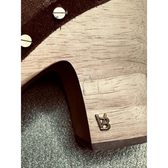 Veronica Beard Decker Suede Clog Chelsea Ankle Boots Booties 8.5 Chestnut NWOT - Picture 8 of 9